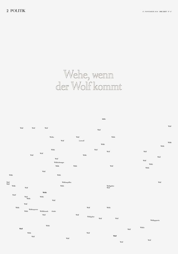 © Hannes Jung - Newspaper "Die Zeit", title: "Beware the wolf comes"