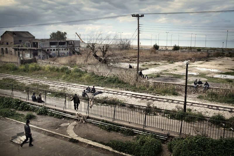 © Alessandro Penso - 2012. Patras. Greece. View from the factory where illegal immigrants live, near the port of Patras.