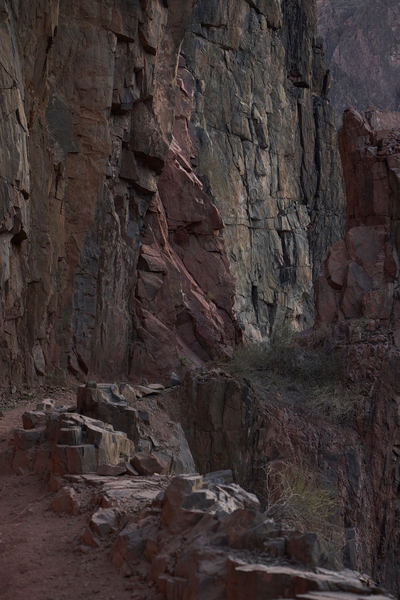 © Tanya Houghton - Vishnu Schist rock Layer, dating back to 1.75 billion years. Along the River Trail, base of the Grand Canyon.