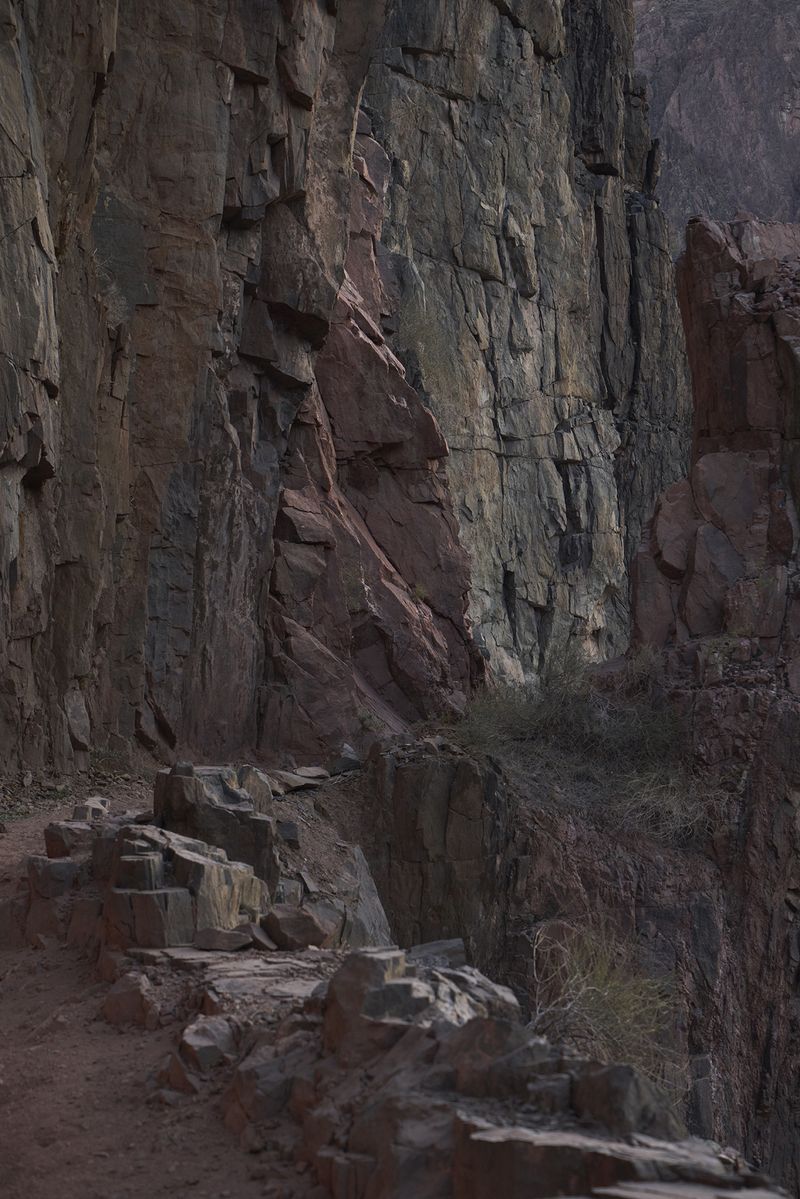 © Tanya Houghton - Vishnu Schist rock Layer, dating back to 1.75 billion years. Along the River Trail, base of the Grand Canyon.