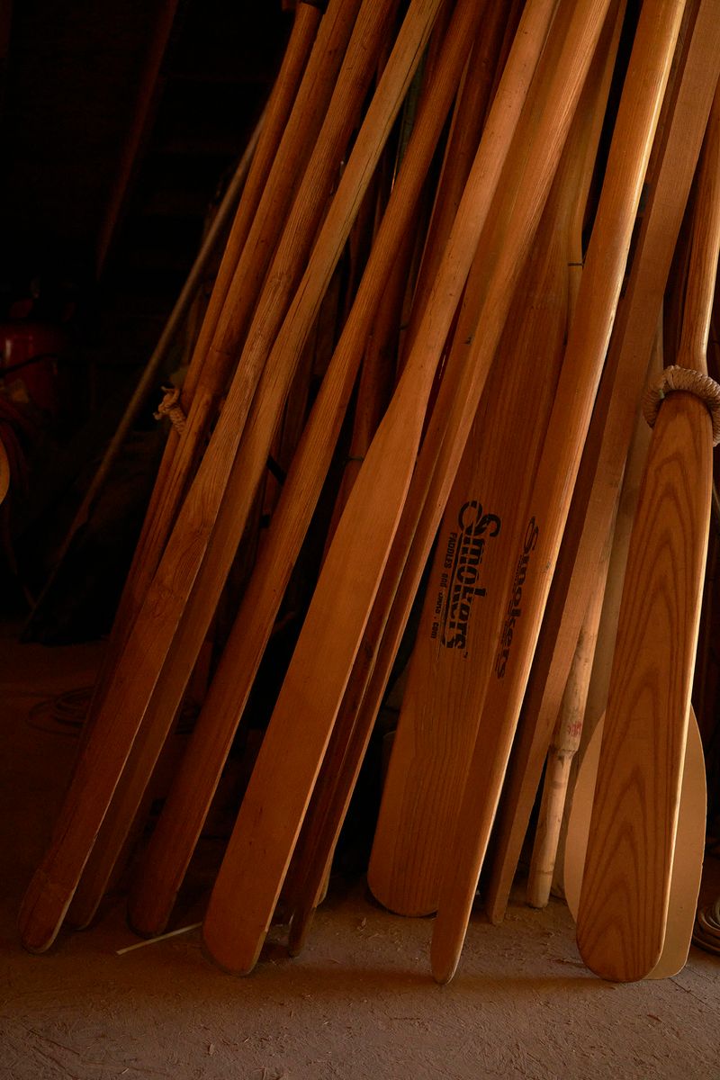 © Tanya Houghton - Fresh oars at Dory builder Brand Dimmocks workshop.