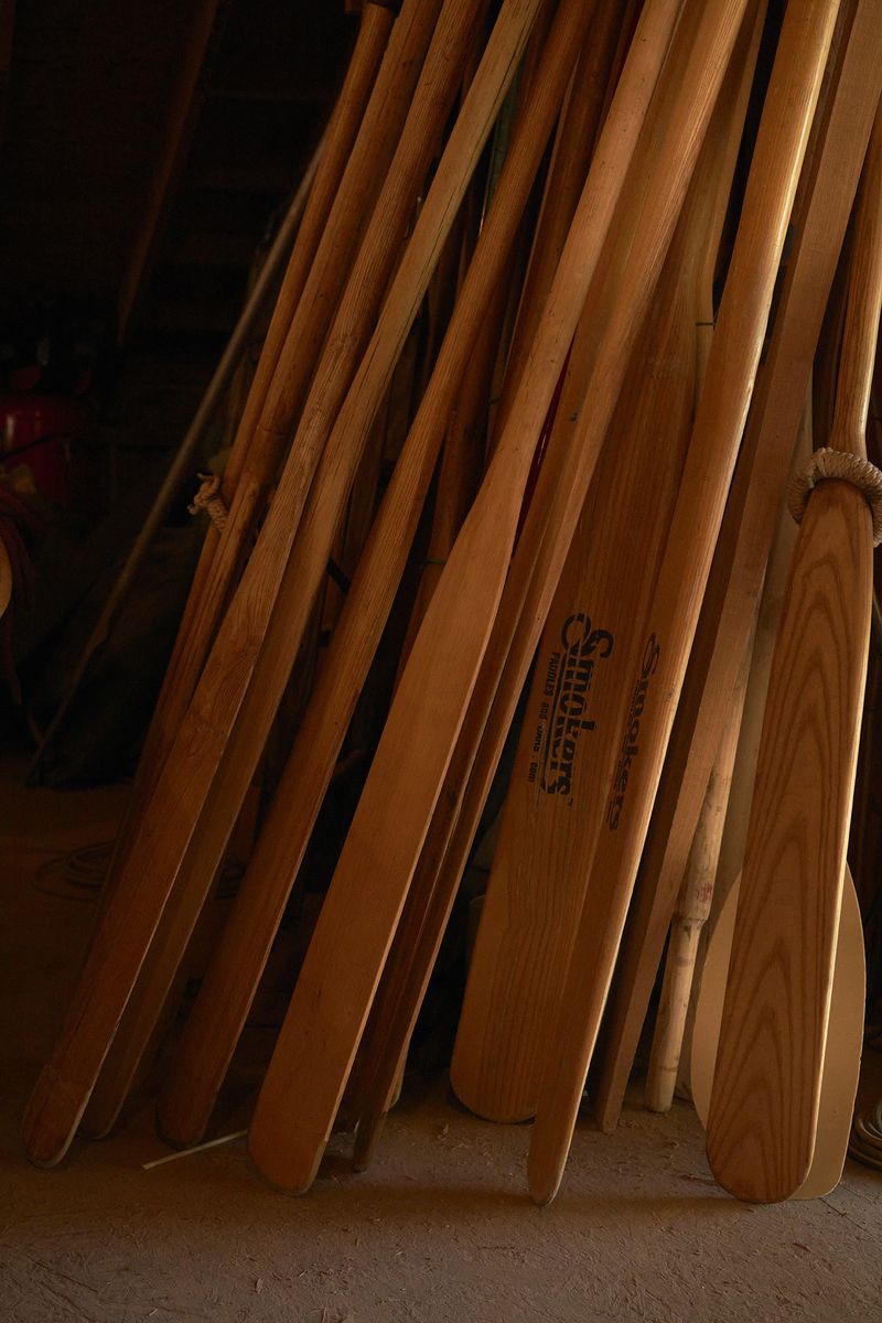 © Tanya Houghton - Fresh oars at Dory builder Brand Dimmocks workshop.