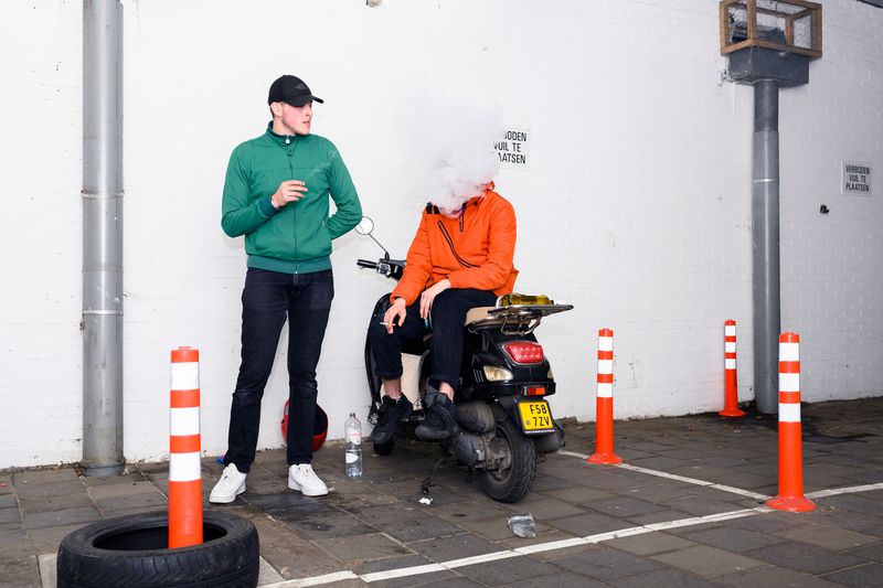 © Els Zweerink - Meyer and Sammie in the garagebox. Where they hang out; play music and make music.