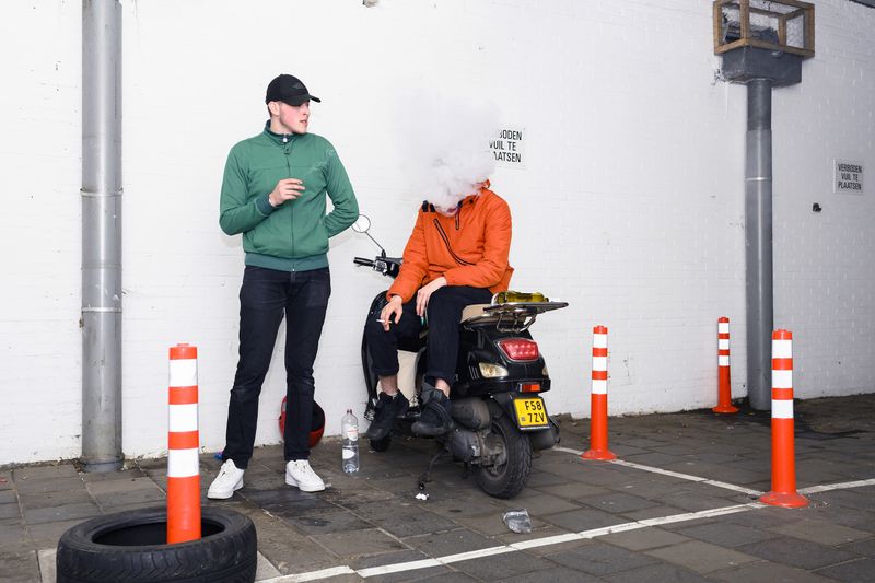 © Els Zweerink - Meyer and Sammie in the garagebox. Where they hang out; play music and make music.