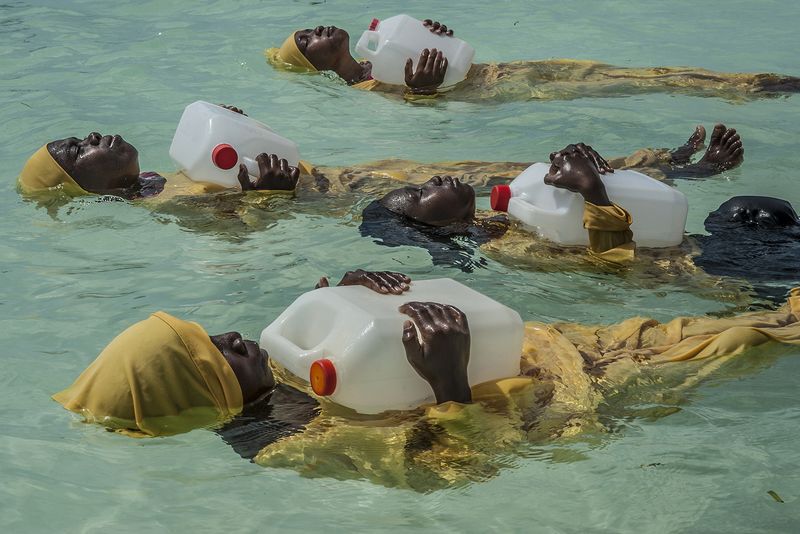 © Anna Boyiazis - Kijini Primary School students learn to float, swim and perform rescues in the Indian Ocean off of Muyuni, Zanzibar.