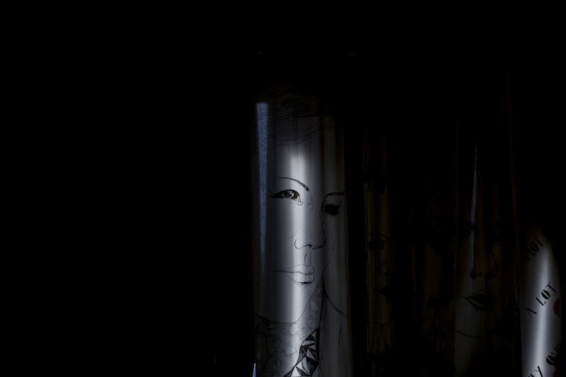 © Alice Pastorelli - A portrait of a geisha, realized by Francesco and his best friend. It is still exposed inside his high-school.