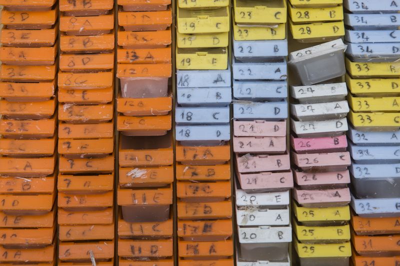 © Gianni Cipriano - Histological blocks containing blood and tissue samples of refugees deceased in shipwrecks.  Sicily, 2016