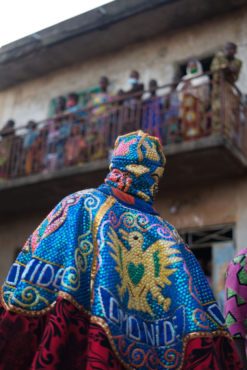 © Paola Chapdelaine - One of the revenants, wearing hand embroidered clothing that covers his body entirely.