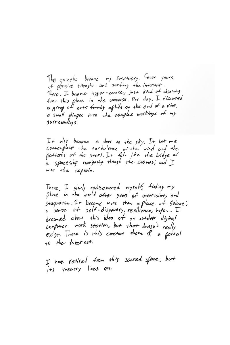 © Paola Chapdelaine - Gazebo I. Reflection from Silent about the significance of the gazebo in her life (see Gazebo II).