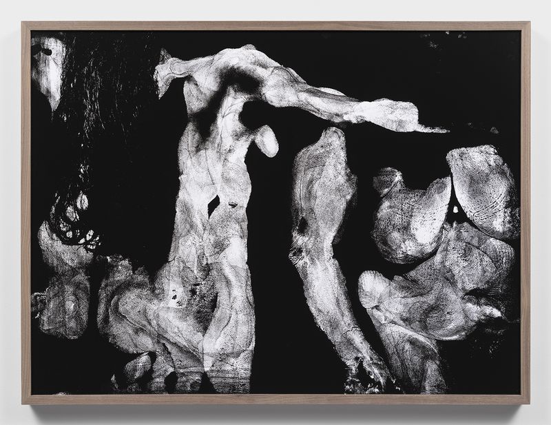 © Katherine Hubbard - body print, my arm across your chest from behind, 2023, Unique silver gelatin photograph, 29h x 39w in, 73.66h x 99.06w cm