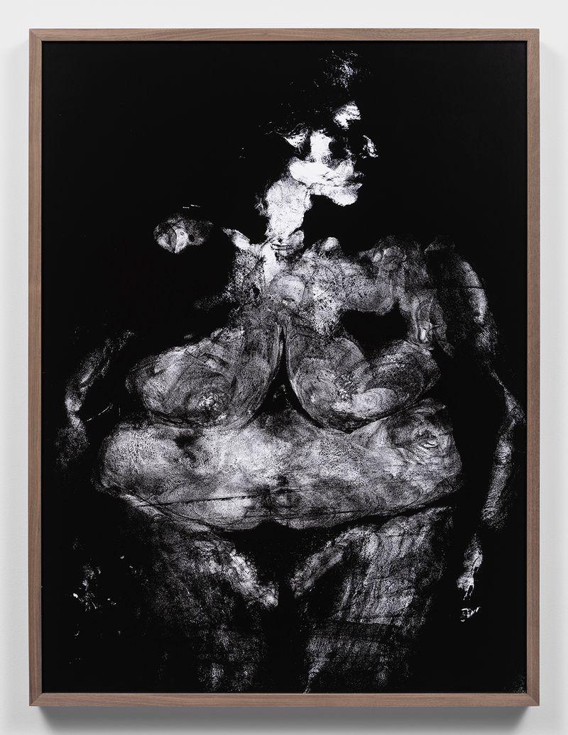© Katherine Hubbard - body print, hawk, mother, 2023,  Unique silver gelatin photograph, 39h x 29w in, 99.06h x 73.66w cm