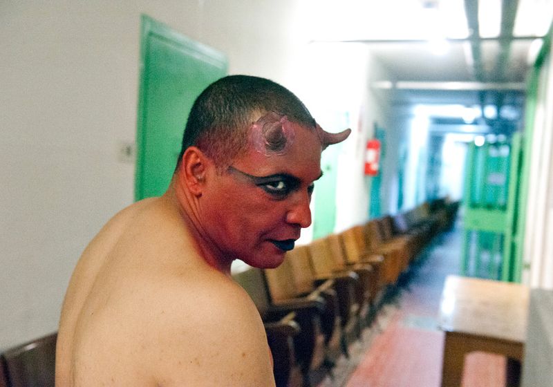 © Clara Vannucci - Volterra Maximum Security Prison, Italy. Compagnia della Fortezza. Actor prisoner during Mercuzio show rehearsals