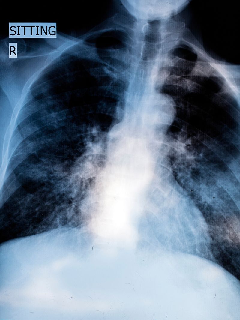 © Ilan Godfrey - An X-ray revealing the extent of Mncedisi Kidman Nkotha’s tuberculosis, Wonderkop, Western Limb