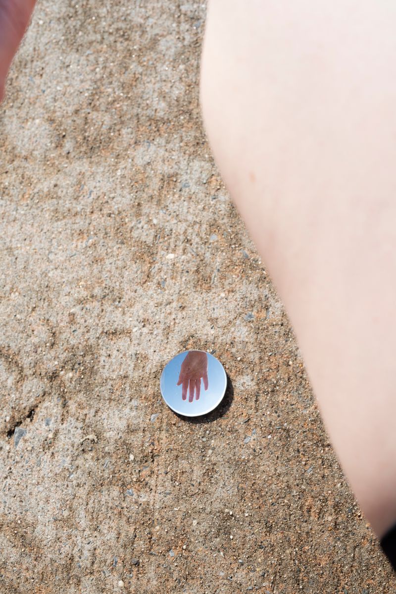 © Danielle Ezzo - Hi and Bye on the Wet Concrete (“What she’s hearing, smelling, pings in her body that tell her things.”), 2025