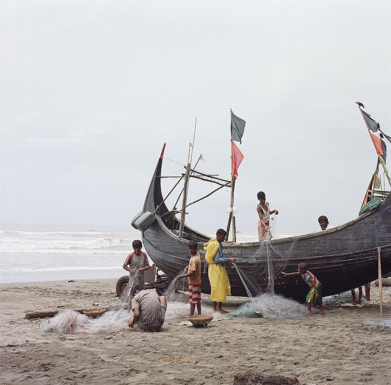 © Misty Keasler - Fishermen clear fish from their nets at the beach at Cox's Bazaar