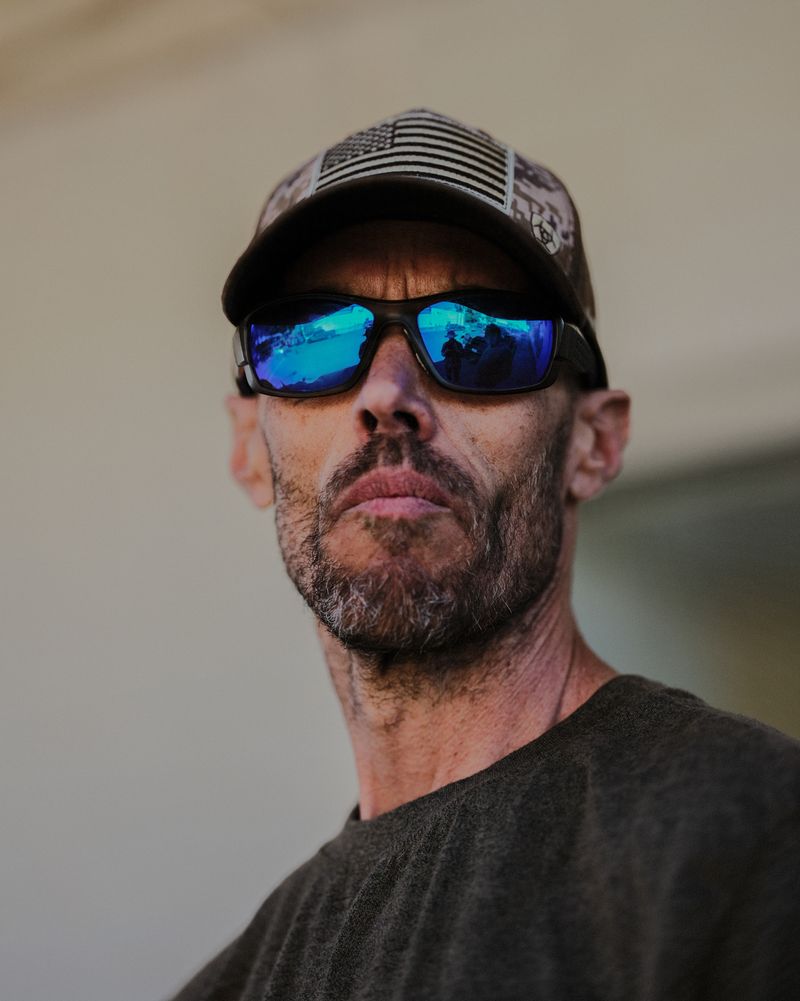 © Jordan Conway - A pro-border patrol protester near the US / Mexico border.