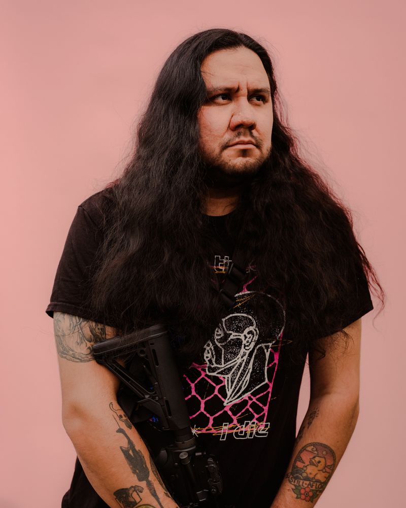 © Jordan Conway - A Mexican antifascist and member of the Latino Rifle Association named Adbel.