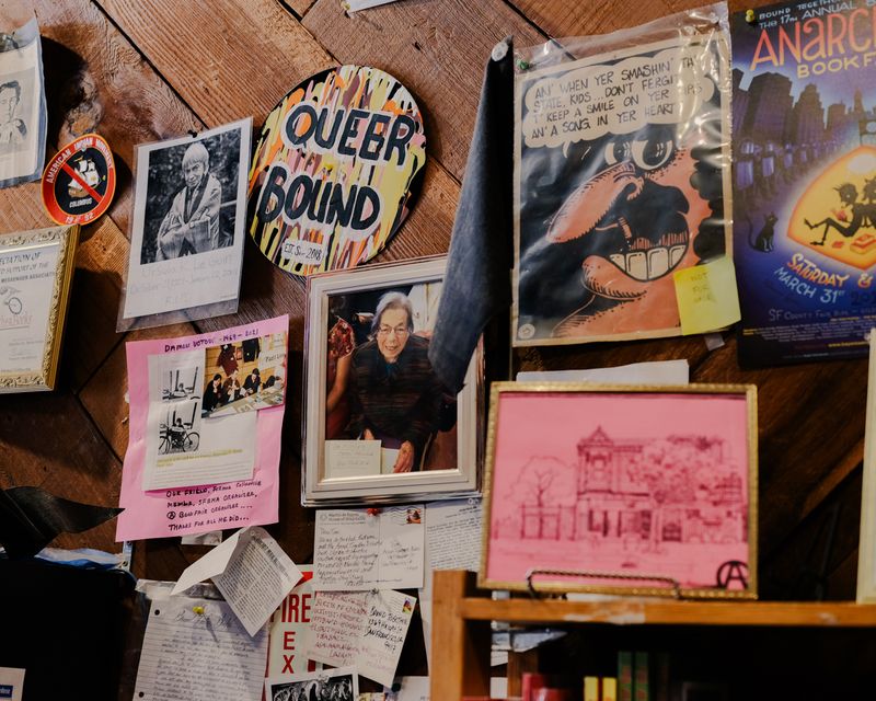 © Jordan Conway - A portion of store at the anarchist volunteer run bookstore in San Francisco, Bound Together.