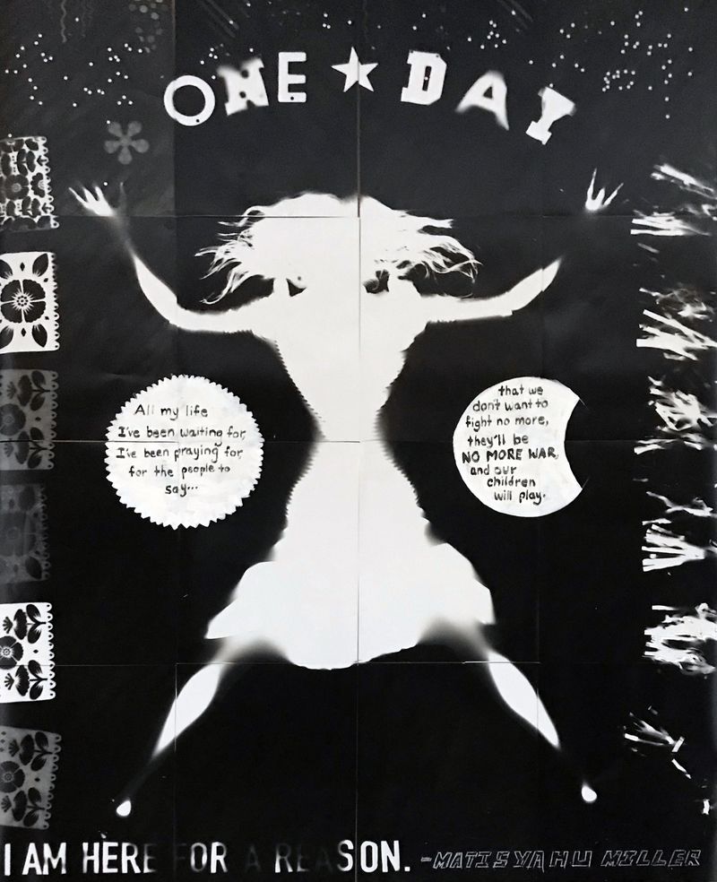 © Karen Amy Finkel Fishof - One Day - photogram with acrylic paint - 64"x80"