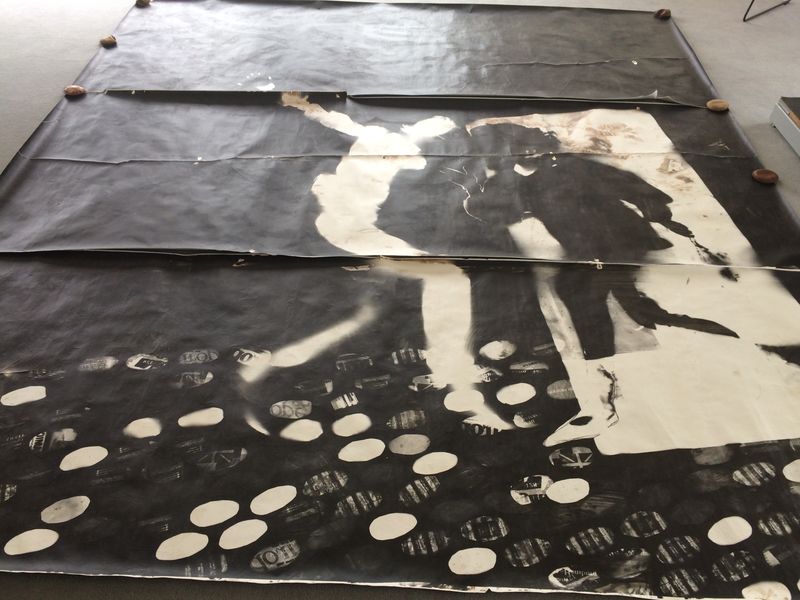 © Karen Amy Finkel Fishof - Girl Giving Boy Flowers - photogram - 130"x120"