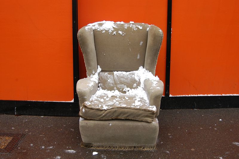 © Heather McDonough - snow on high backed chair