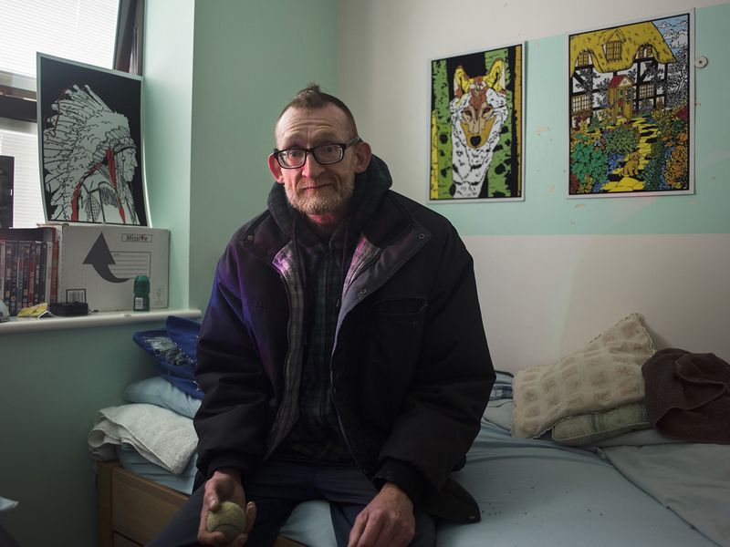 © Polly Braden - Roy in his bedroom at the secure hospital