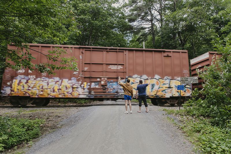 © Hannah Latham - Waving to the Train, July 2023,26x28”, Archival Inkjet Print