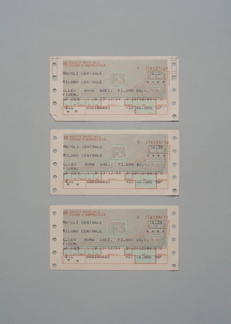 © Martino Lombezzi - Napoli, July 2014. Train tickets belonging to the Calabrò family, wounded in the attack.