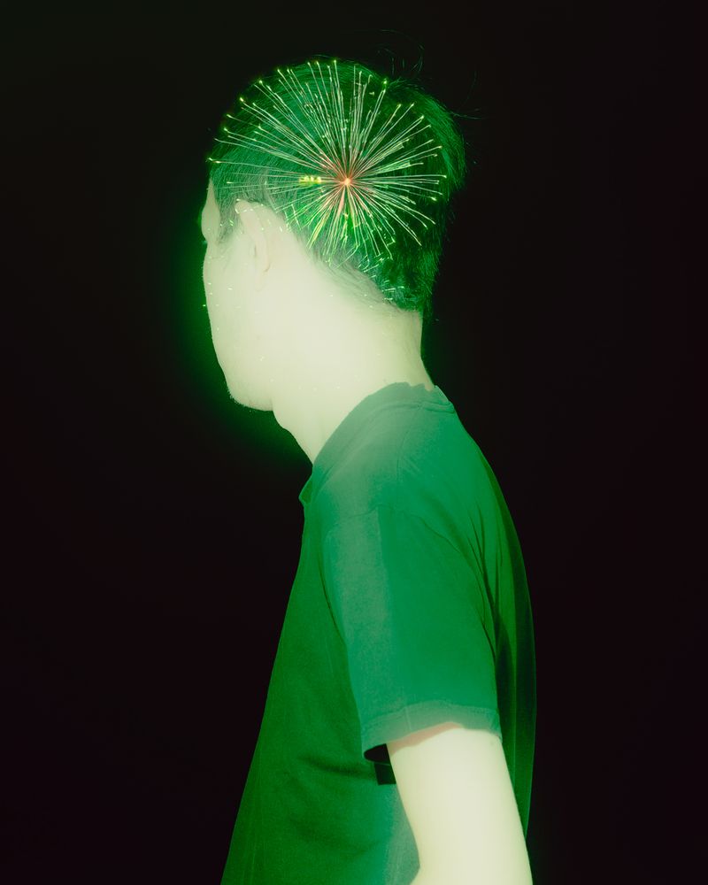 © Andrew Tedy - South Jakarta, 2024. A self-portrait altered to explore the instability of self-representation.