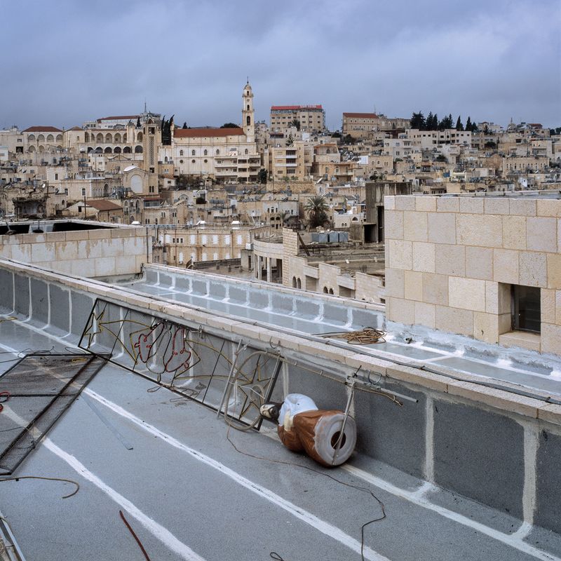 © Federico Busonero - Christmas decorations on the roof top of the Peace Center, Bethlehem, Palestine.
