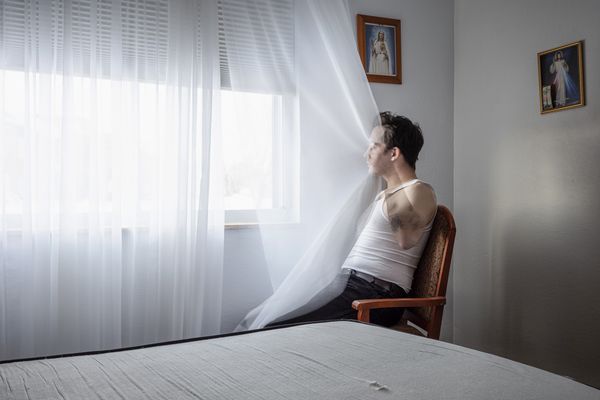© Jordan Gale - Self Portrait in my grandmother's bedroom.