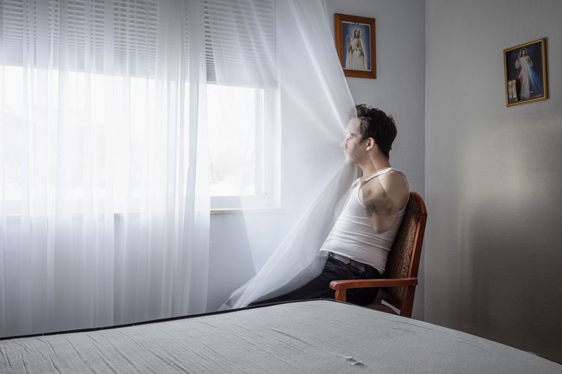 © Jordan Gale - Self Portrait in my grandmother's bedroom.