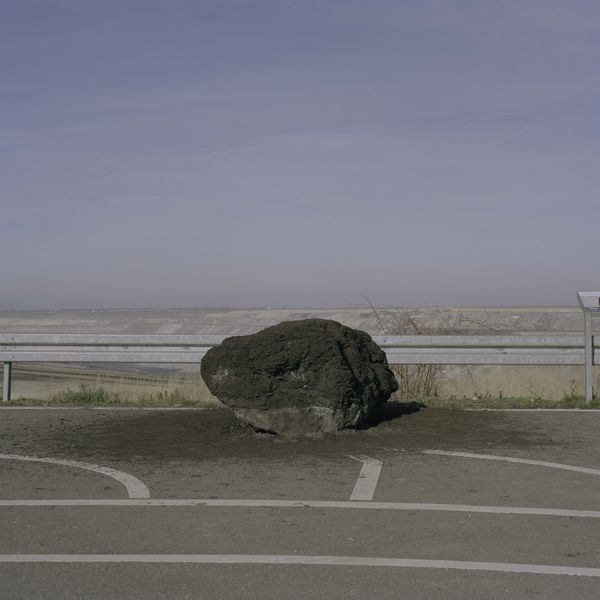 © Max Brugger - A piece of lignite as a display object at the "Skywalk" lookout point at the Garzweiler open pit mine, 2019.