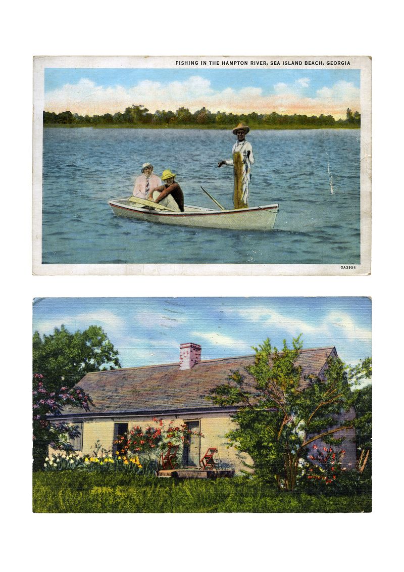 © Maximilian Thuemler - Found postcards (Fishing and Old Slave House), 2020