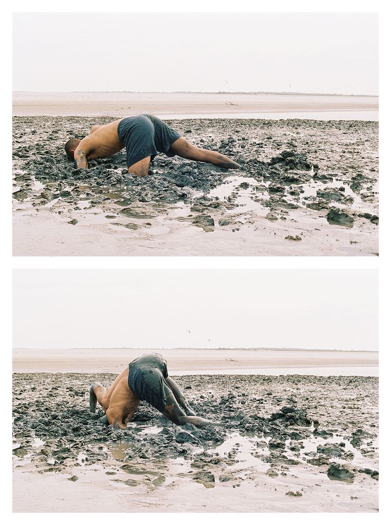 © Maximilian Thuemler - Self-Portrait Wrestling Mud (Diptych), Folly Beach, South Carolina, 2018