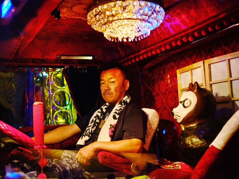 © Julie Glassberg - Haru chan in his truck. Shikoku Island.