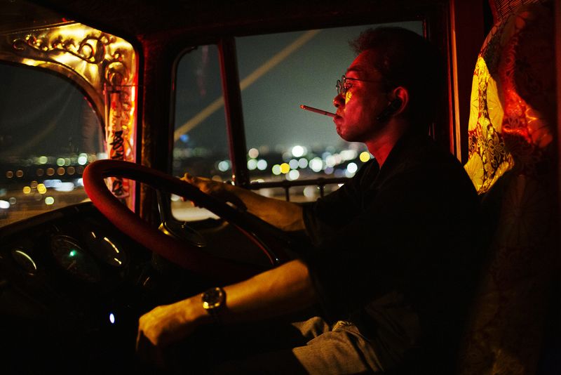 © Julie Glassberg - Driver behind the wheel of main character truck, Ichiban Boshi.