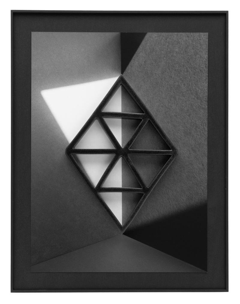 © Paula McCartney - In/Direct Alignment #1, 2022, Archival pigment print, ceramic sculpture, custom wood frame, 16 x 12 x 2 inches overall.
