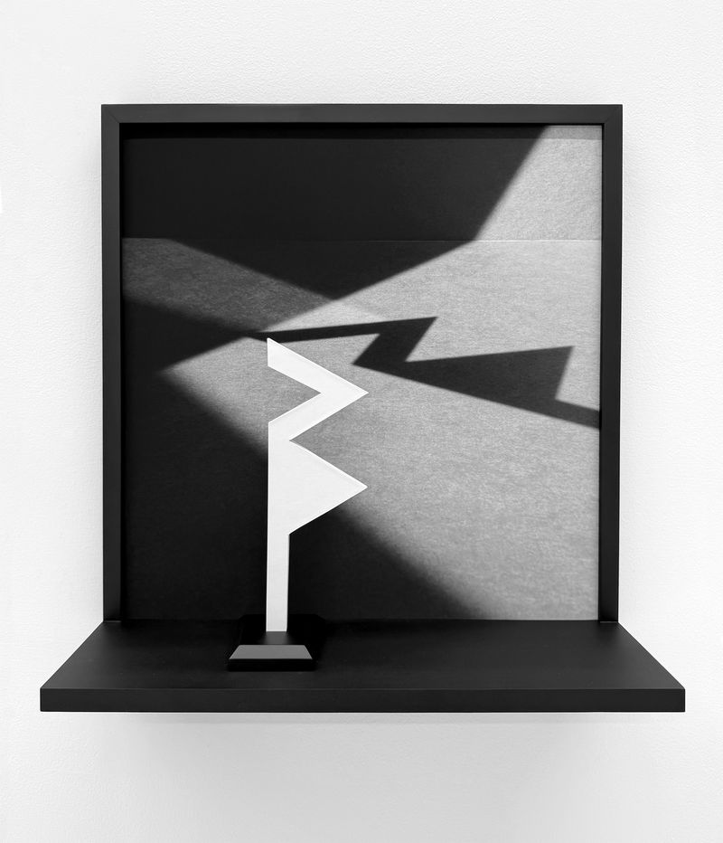 © Paula McCartney - In/Direct Alignment #12, 2025Archival pigment print, ceramic sculpturein a custom wood frame.20x20x5 inches overall.