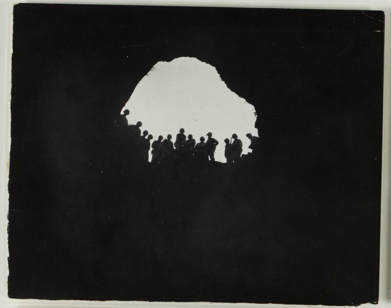 © Marianne Ingleby - 147th regiment stare down a tunnel dug out my Japanese on Iwo Jima