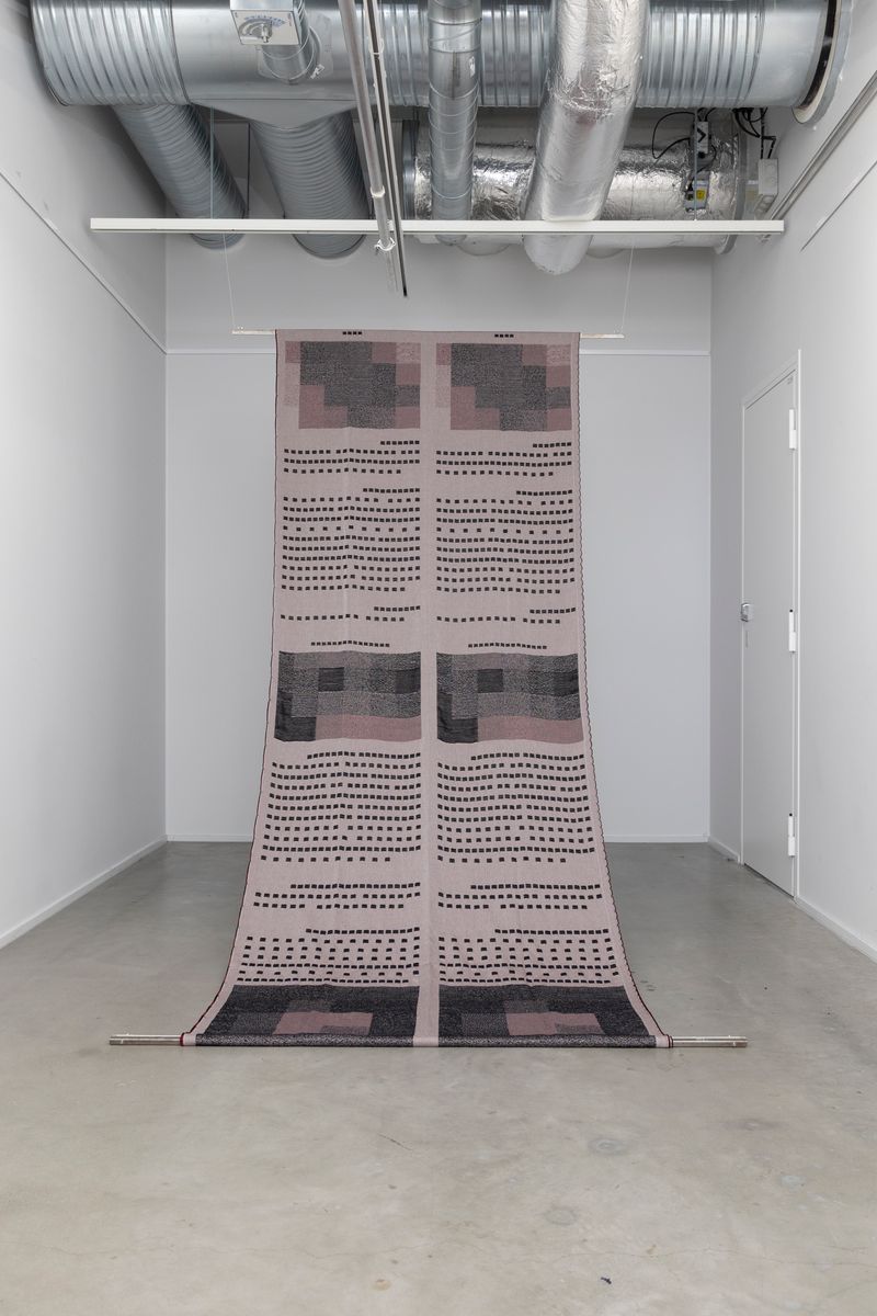 © Yujie Zhou - Save as Text — In the End, We Lost Our Language2023, Jacquard Weave, Wool and Cotton, 310 x 110 cm.