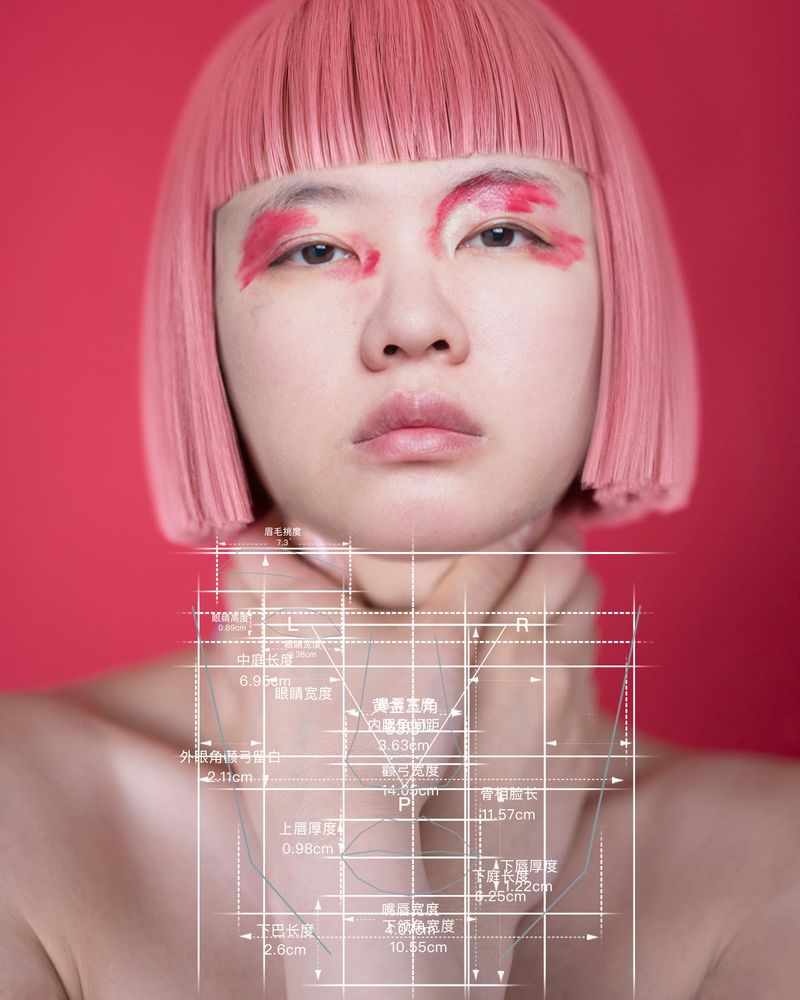 © Yufan Lu - Cosmetic surgery diagnosis: 3D modeling face. The diagnosis is made by AI.