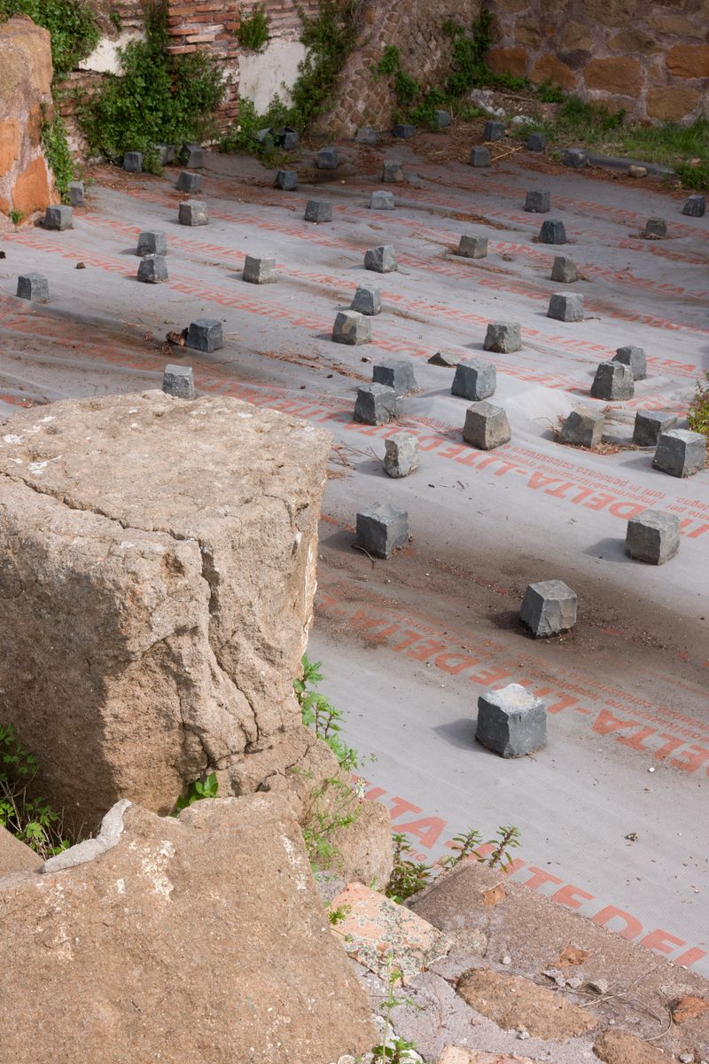 © Clelia Carbonari - Ostia Antica Ruins, the mosaics of the Neptune baths are covered to protect them from atmospheric agents.