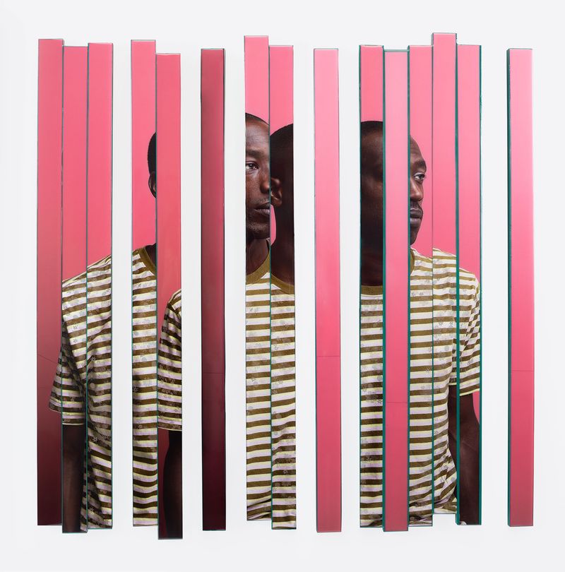 © Karen Navarro - Rearranged ll, 2021 Inkjet print, wood, acrylic paint, Epoxy 32 x 30.5 in