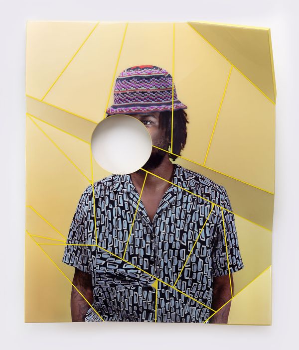 © Karen Navarro - Fractured, 2021 Archival inkjet print, wood, acrylic paint, Epoxy, vinyl 50 × 40 in