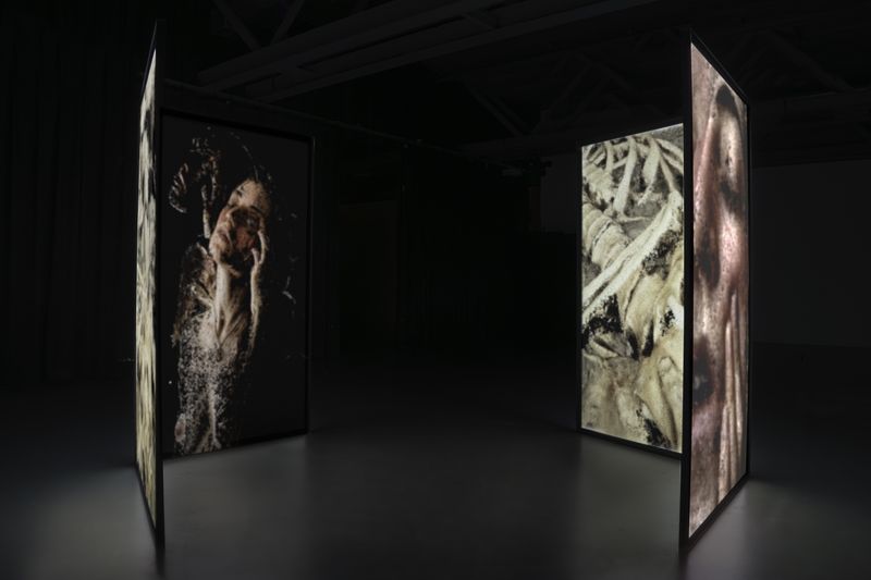 © Luísa Tormenta - Supra-Memento, Installation View4-channel projection on double sided projection screens.
