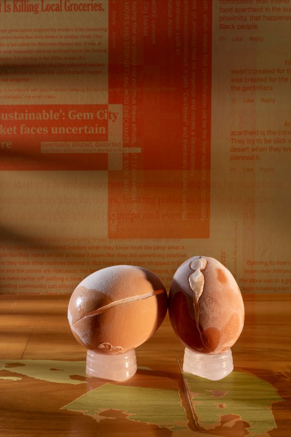 © Glenna Jennings - Glenna Jennings & Jalisa Robinson, Infiltration D8 - medium red adjacent to city center, 2025