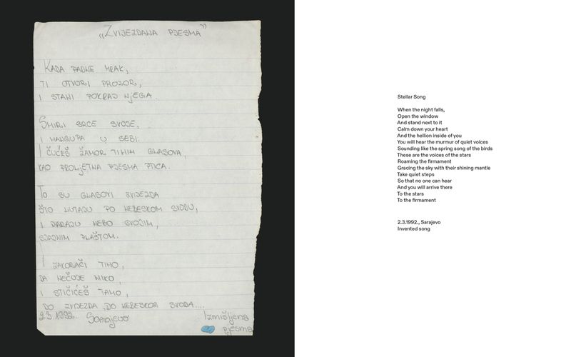 © Hana Selena Sokolovic - Archival poem from my sister’s wartime diary with English translation.