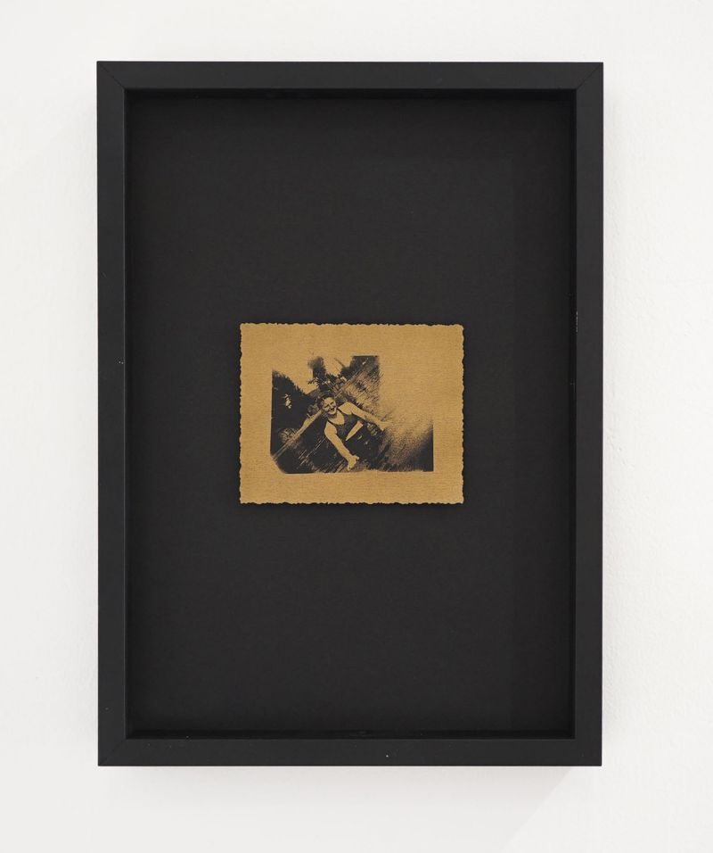 © Tomasz Laczny - Riso print, golden ink , 10x6cm (without frame), on black 60g Hahnemuhle paper
