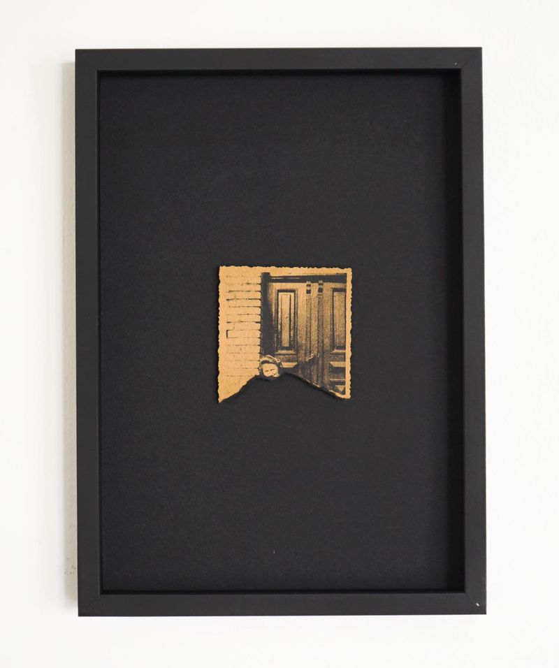 © Tomasz Laczny - Riso print, golden ink , 10x6cm (without frame), on black 60g Hahnemuhle paper